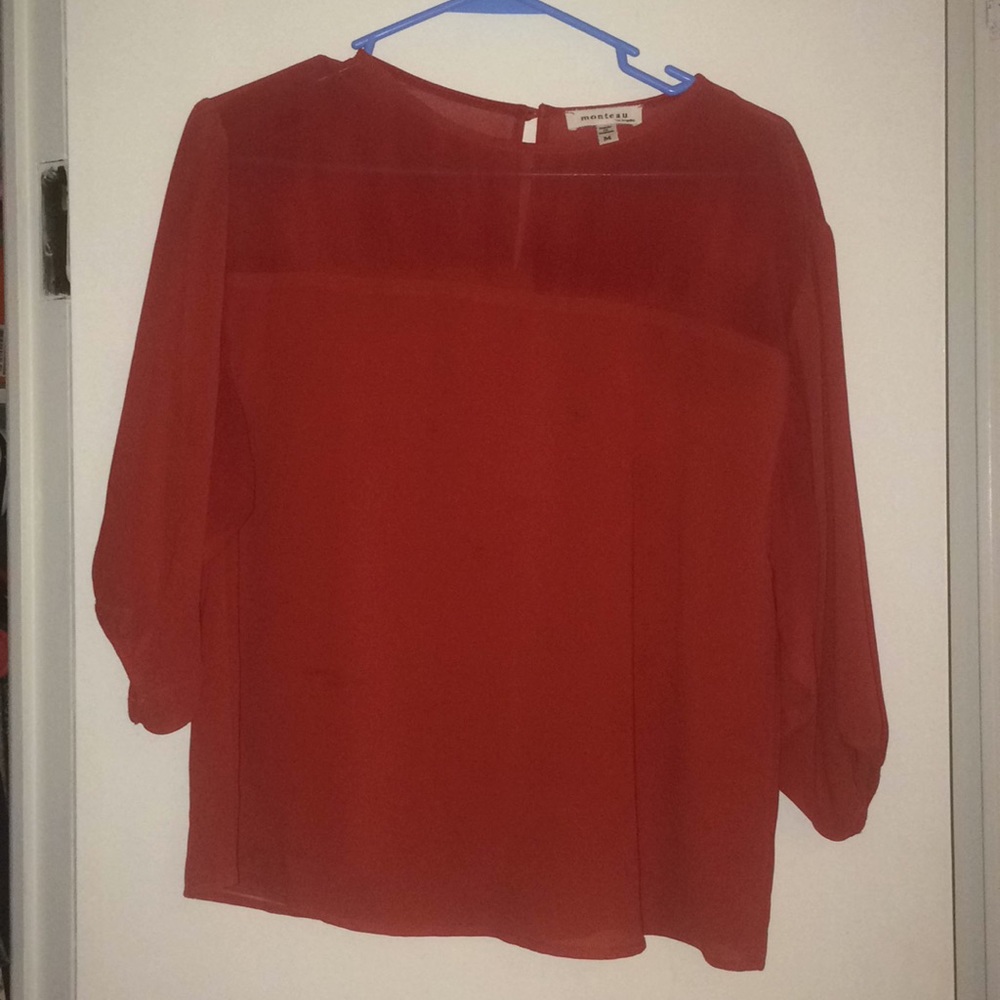 Orange peasant style blouse